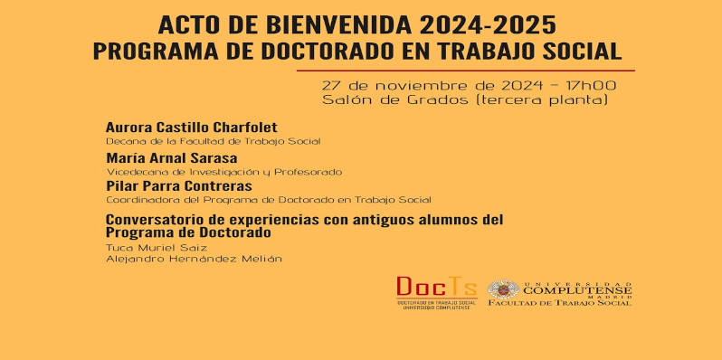 Acto de bienvenida Curso Doctorado 2024 - 2025